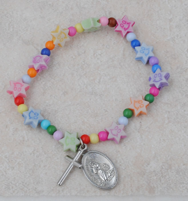 baby Rosary bracelet,Resin Catholic Statue